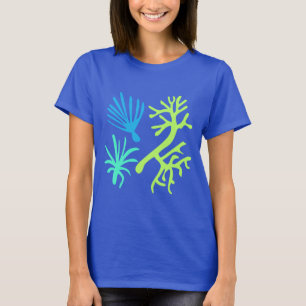 Modernes Abstraktes Meeresleben Rosa Limette Grün  T-Shirt