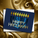 Modernes Abstraktes Menorah Blue Folien Feiertagskarte<br><div class="desc">Modernes Abstraktes Menorah Blue</div>