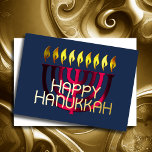 Modernes Abstraktes Menorah Pink Folien Feiertagskarte<br><div class="desc">Modernes Abstraktes Menorah Pink</div>