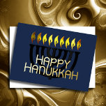 Modernes Abstraktes Menorah Schwarz Gelb Folien Feiertagskarte<br><div class="desc">Modernes Abstraktes Menorah Schwarz Gelb</div>