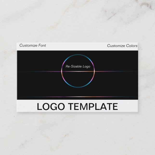 Modernes Abstraktes Metallisches Circle-Logo Visitenkarte (Vorderseite)