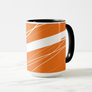 Modernes Abstraktes Minimalistisches Orange-Weiß Tasse