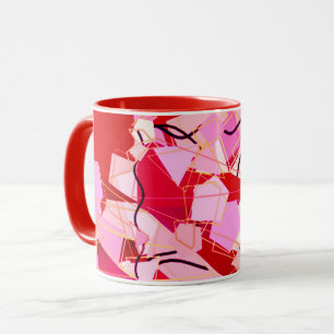 Modernes Abstraktes Mittelalter, dunkelrot und ros Tasse