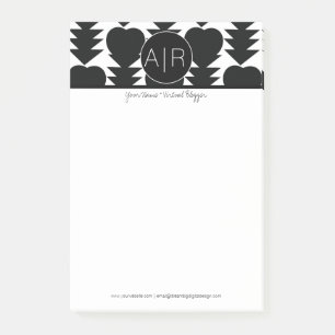 Modernes Abstraktes Monochromie Schwarz/Weiß Post-it Klebezettel