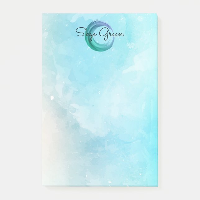 Modernes abstraktes | Monogramm-Girly aquamarines Post-it Klebezettel (Vorderseite)