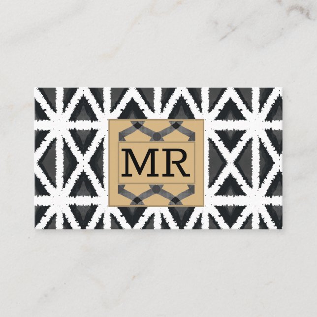 Modernes Abstraktes Monogramm Visitenkarte (Vorderseite)