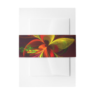 Modernes Abstraktes Muster des Roten Grünen Blumen Einladungsbanderole