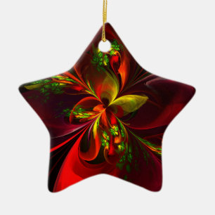 Modernes Abstraktes Muster des Roten Grünen Blumen Keramik Ornament