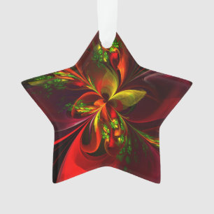 Modernes Abstraktes Muster des Roten Grünen Blumen Ornament