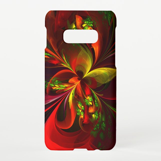 Modernes Abstraktes Muster des Roten Grünen Blumen Samsung Galaxy Hülle (Rückseite)