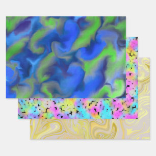 MODERNES, ABSTRAKTES MUSTER GESCHENKPAPIER SET