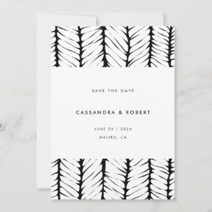 Modernes Abstraktes Muster Graphic Schwarz-weiß Save The Date