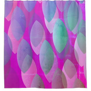 Modernes Abstraktes Muster   Magenta Lila Pink Aqu Duschvorhang