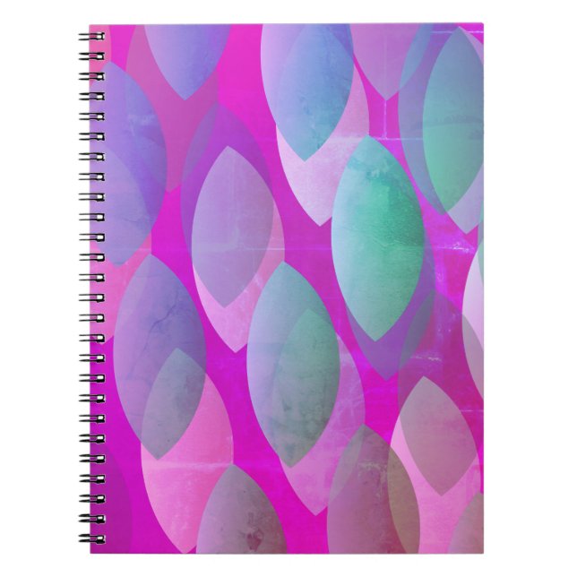 Modernes Abstraktes Muster | Magenta Lila Pink Aqu Notizblock (Vorderseite)