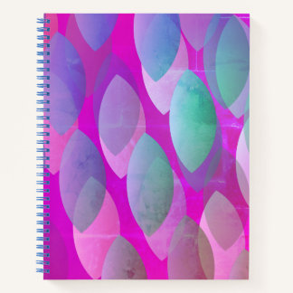 Modernes Abstraktes Muster | Magenta Lila Pink Aqu Notizbuch