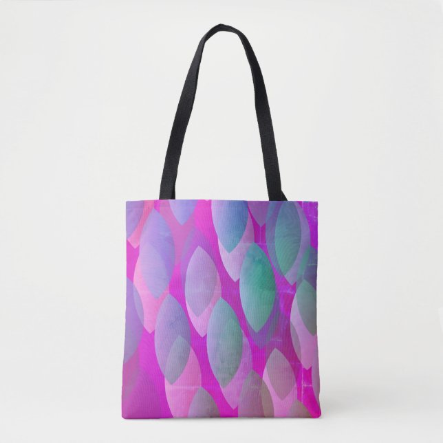 Modernes Abstraktes Muster | Magenta Lila Pink Aqu Tasche (Vorderseite)