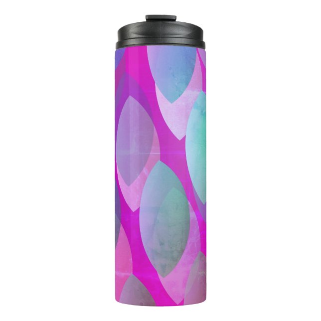 Modernes Abstraktes Muster | Magenta Lila Pink Aqu Thermosbecher (Vorderseite)
