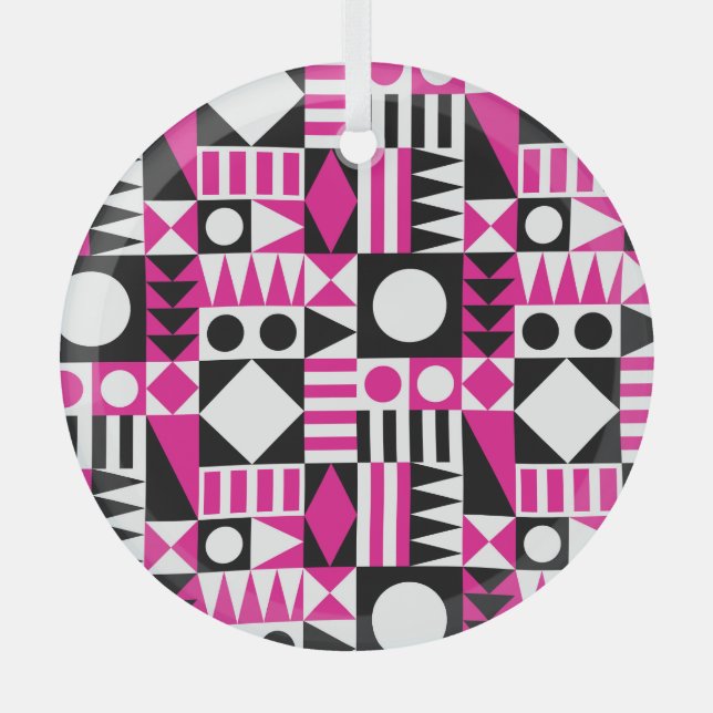 Modernes abstraktes Muster Mitte des Jahrhunderts. Ornament Aus Glas (Vorderseite)