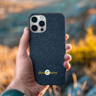 Modernes Abstraktes Navy-Muster-Monogramm Case-Mate iPhone Hülle