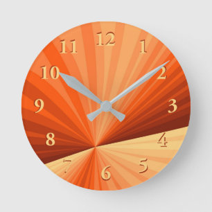 Modernes Abstraktes Orange Red Vanilla Graphic Fra Runde Wanduhr