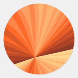 Modernes Abstraktes Orange Red Vanilla Graphic Fra Runder Aufkleber