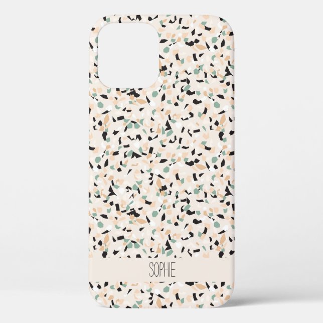 Modernes Abstraktes Pastel Terrazzo Muster Case-Mate iPhone Hülle (Rückseite)
