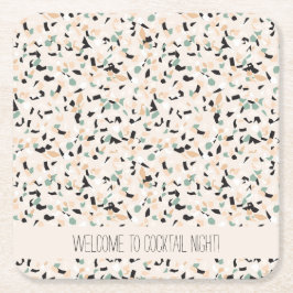 Modernes Abstraktes Pastel Terrazzo Muster Rechteckiger Pappuntersetzer