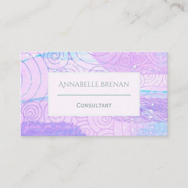 Modernes Abstraktes Pastell-Muster Visitenkarte (Vorderseite)