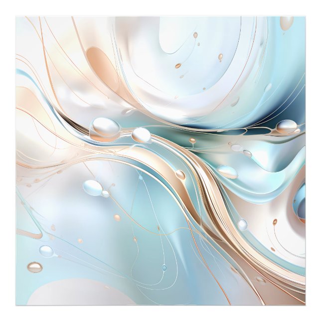 Modernes abstraktes Pastellblau und Rosa Fotodruck (Vorne)