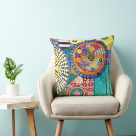 Modernes Abstraktes Patchwork-Muster Monogramm Kissen