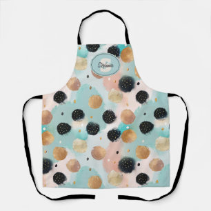 Modernes Abstraktes Pinselstrich- und Polka-Dot-Mu Schürze