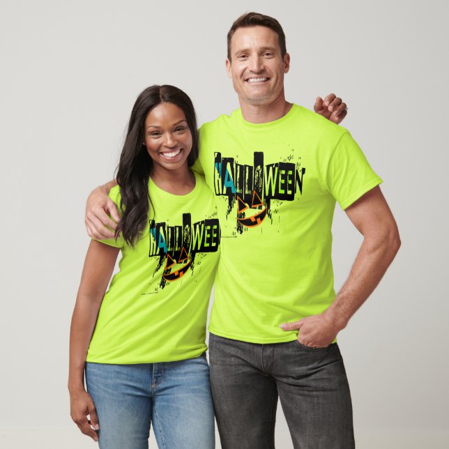 Modernes Abstraktes Pumpkin Lächeln Graphic Tee Sh (Unisex)