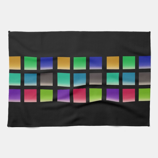 Modernes abstraktes Quadrat-Muster Handtuch (Horizontal)