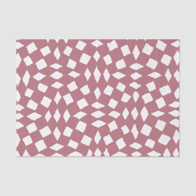 Modernes Abstraktes Retro Rose Gold Schachbrett Mu Seidenpapier (Vorderseite)
