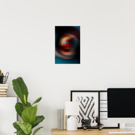Modernes, Abstraktes Ribbed-Glas с olle Gradienten Poster