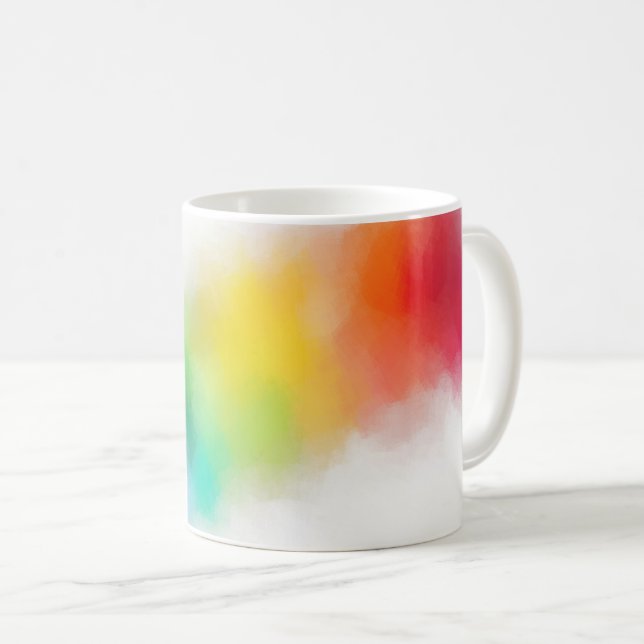 Modernes Abstraktes Rosa Blau Lila Kaffeetasse (VorderseiteRechts)