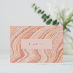 Modernes Abstraktes Rosa und Gold Dankeskarte