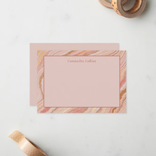 Modernes Abstraktes Rosa und Gold Mitteilungskarte