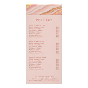 Modernes Abstraktes Rosa und Gold Werbekarte