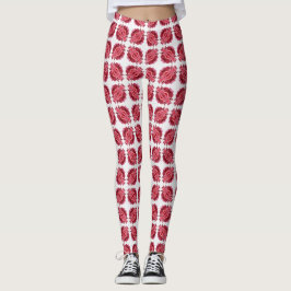 Modernes Abstraktes rotes Muster Leggings