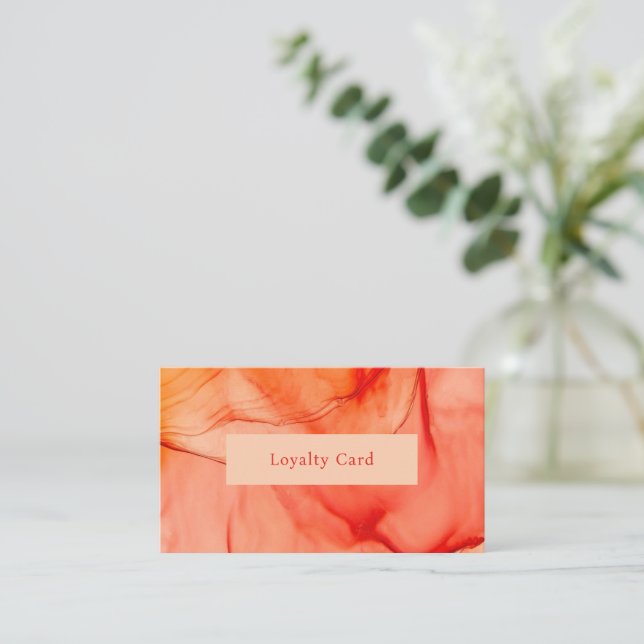 Modernes Abstraktes Rotes Orange Elegantes Treuekarte (Stehend Vorderseite)