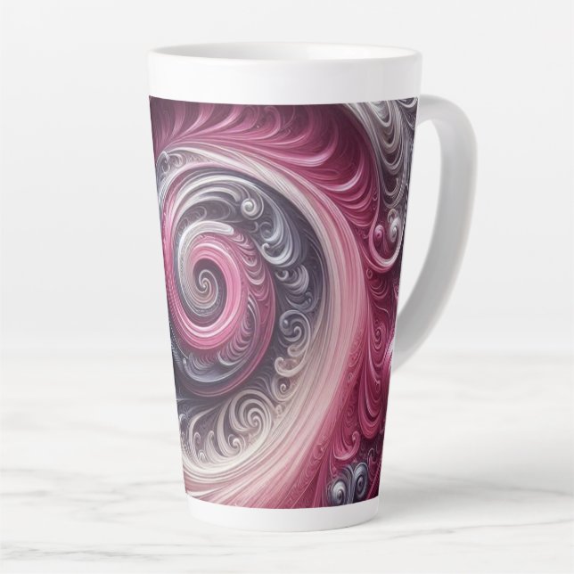 Modernes, Abstraktes, schlichtes Rosa und Lila Milchtasse (Rechte Ecke)