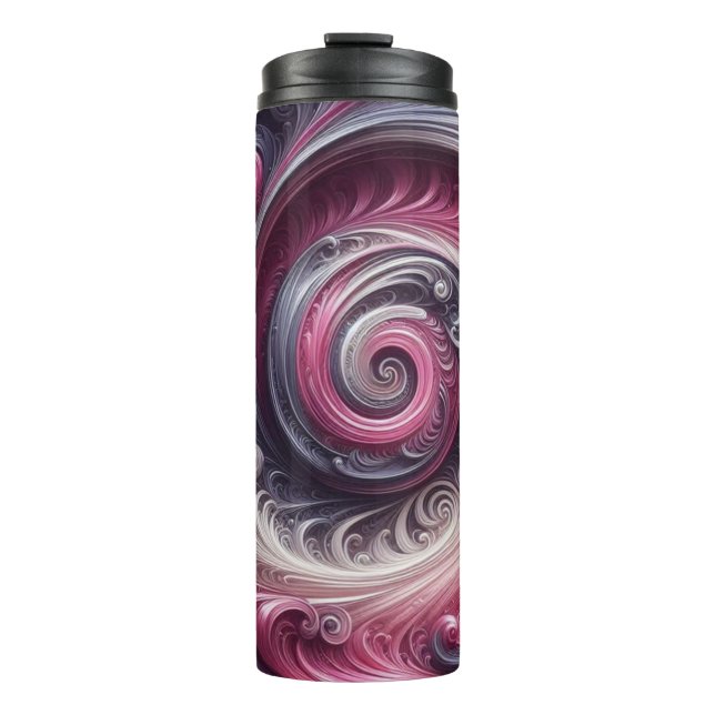 Modernes, Abstraktes, schlichtes Rosa und Lila Thermosbecher (Vorderseite)
