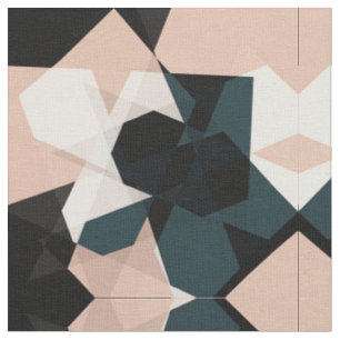 Modernes Abstraktes Schwarz-Beige geometrisches Mu Stoff