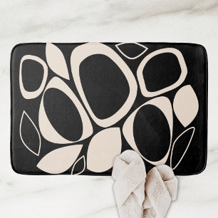 Modernes Abstraktes Schwarz Cream Muster Badematte