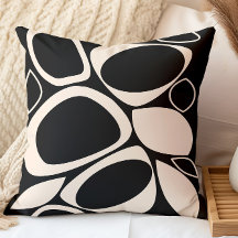 Modernes Abstraktes Schwarz Cream Muster