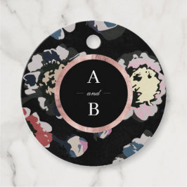 Modernes abstraktes Schwarz-Monogramm Geschenkanhänger