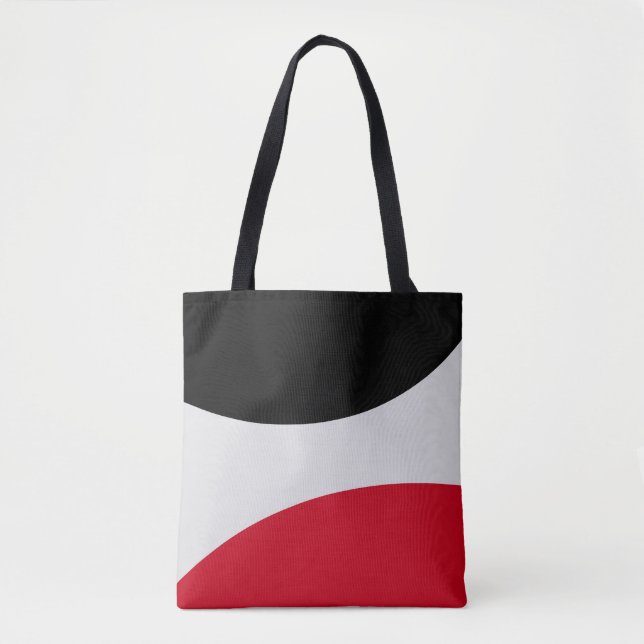 Modernes Abstraktes Schwarz, Rot und Silber Tasche (Vorderseite)
