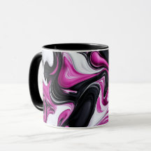 Modernes Abstraktes Schwarz, Weiß, Magenta Kunst T