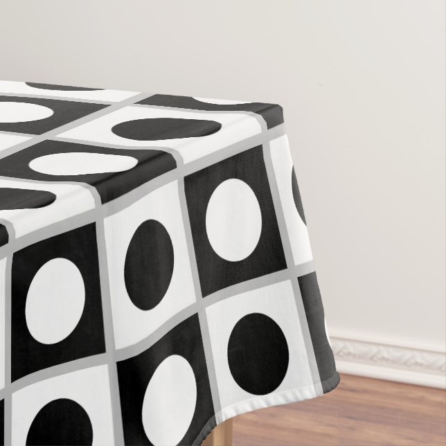 Modernes Abstraktes Schwarz/Weiß Tischdecke (Beispiel)
